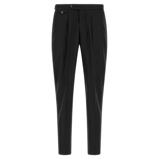 PT Torino Black Virgin Wool Dress Pants
