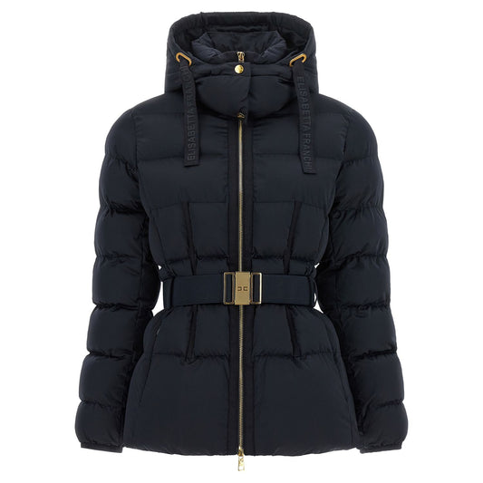 Elisabetta Franchi Black Polyester Full-Length Jacket