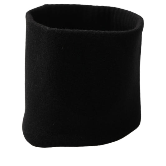 Dolce & Gabbana Men Black Cashmere Knitted Neck Warmer Scarf