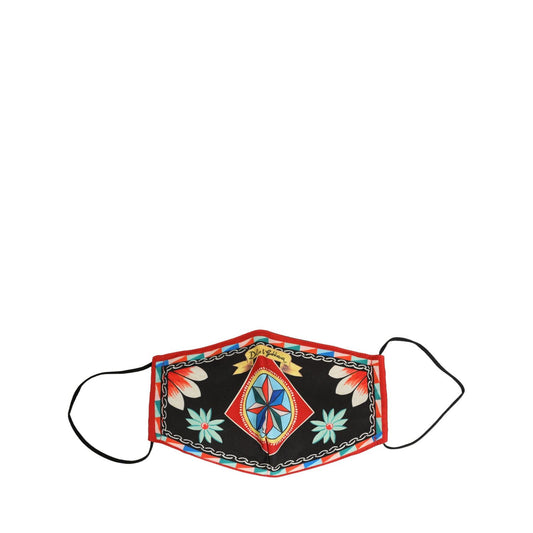 Dolce & Gabbana Men Black Carretto Print Elastic Ear Strap Face Mask