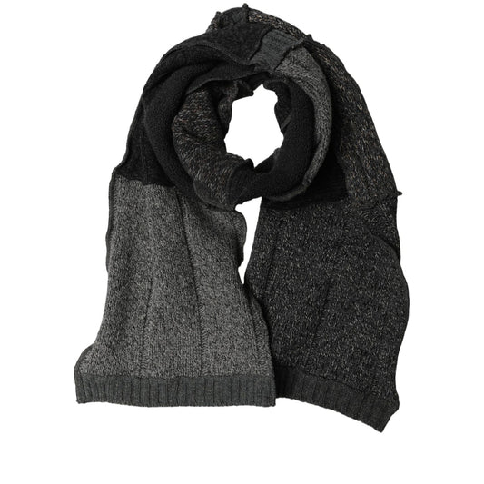 Dolce & Gabbana Multicolor Patchwork Wool Knit Shawl Scarf