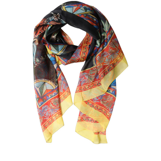 Dolce & Gabbana Multicolor Silk Printed Shawl Stole Scarf