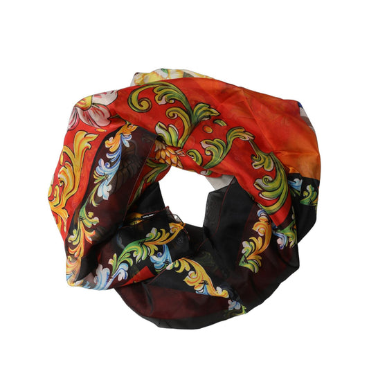 Dolce & Gabbana Multicolor Silk Printed Square Foulard Scarf