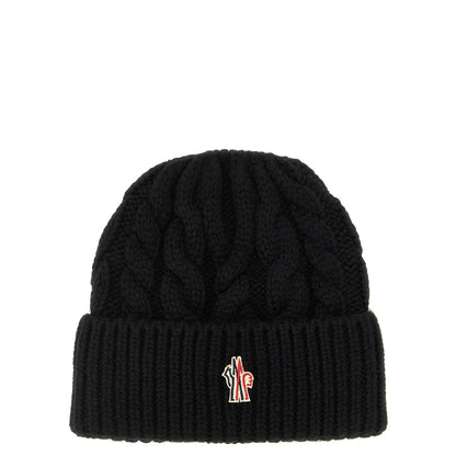Moncler Grenoble Black Virgin Wool Beanie