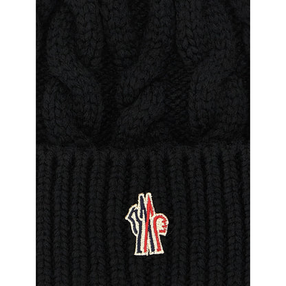 Moncler Grenoble Black Virgin Wool Beanie