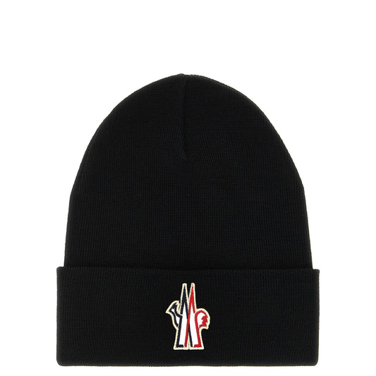 Moncler Grenoble Black Virgin Wool Beanie