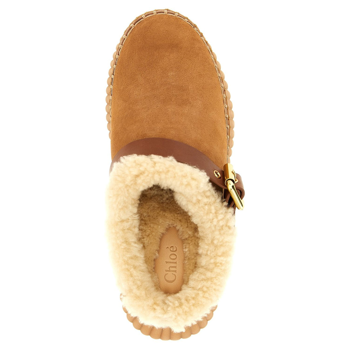 Chloé Brown Cowhide Wedge Sandals