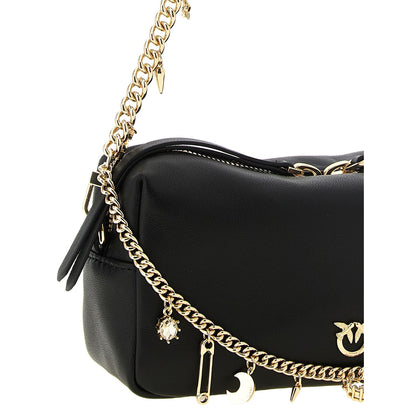 PINKO Black Lambskin Shoulder Bag