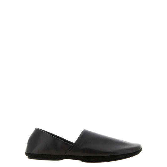 Lemaire Black Lamb Leather Slip-On Loafers