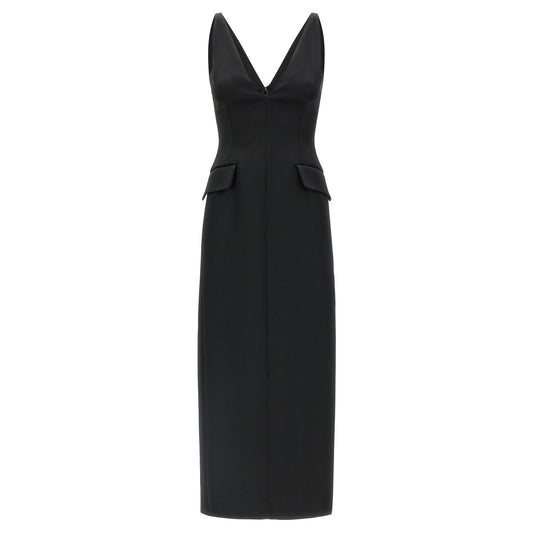 Sportmax Black Acetate Long Dress