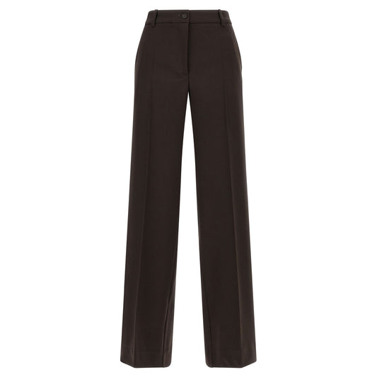 P.A.R.O.S.H. Brown Virgin Wool Flared Pants