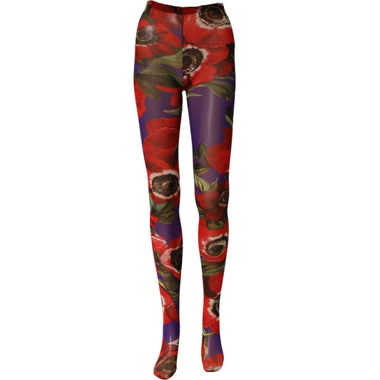 Dolce & Gabbana Multicolor Floral Nylon Tights Stockings Socks