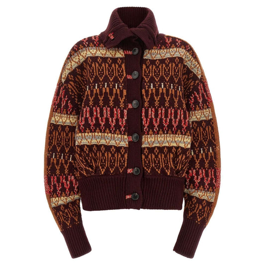 Dries Van Noten Bordeaux Wool Cardigan
