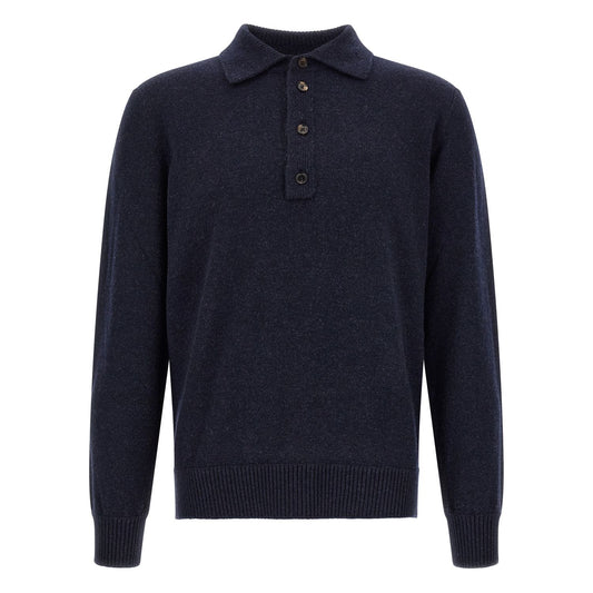 ZEGNA Blue Wool Polo Shirt