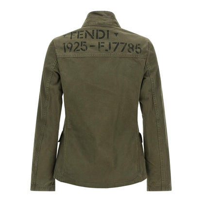 Fendi Bicolor Cotton Full-Length Jacket