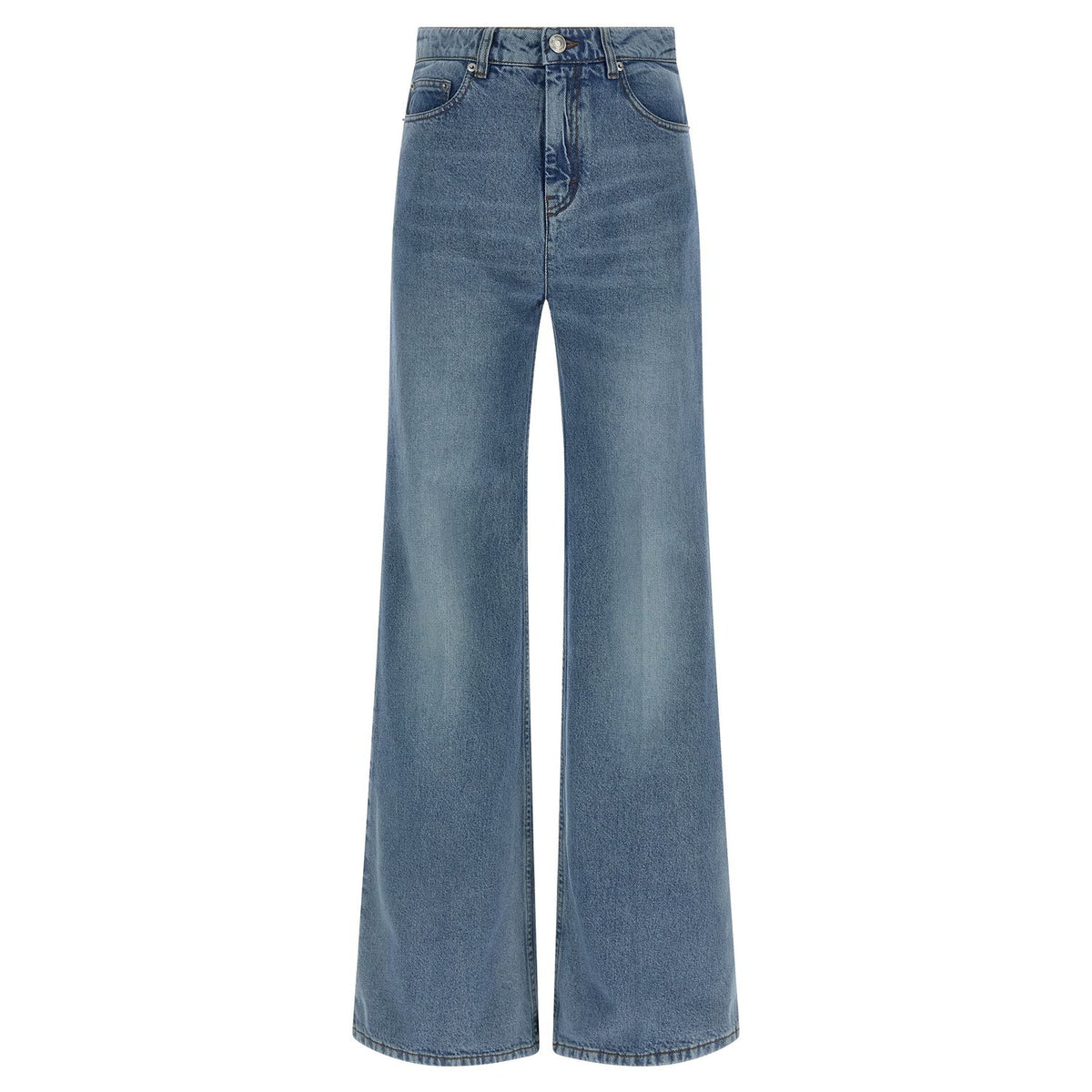 Ami Paris Blue Cotton Flared Jeans