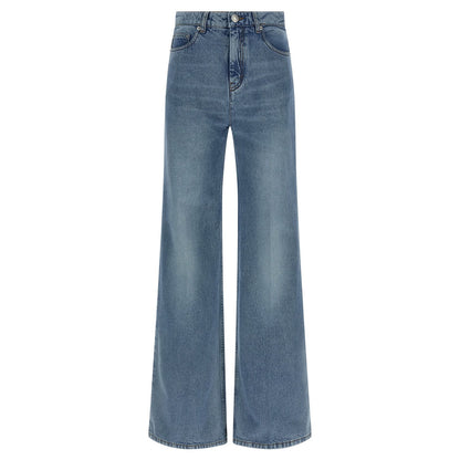 Ami Paris Blue Cotton Flared Jeans