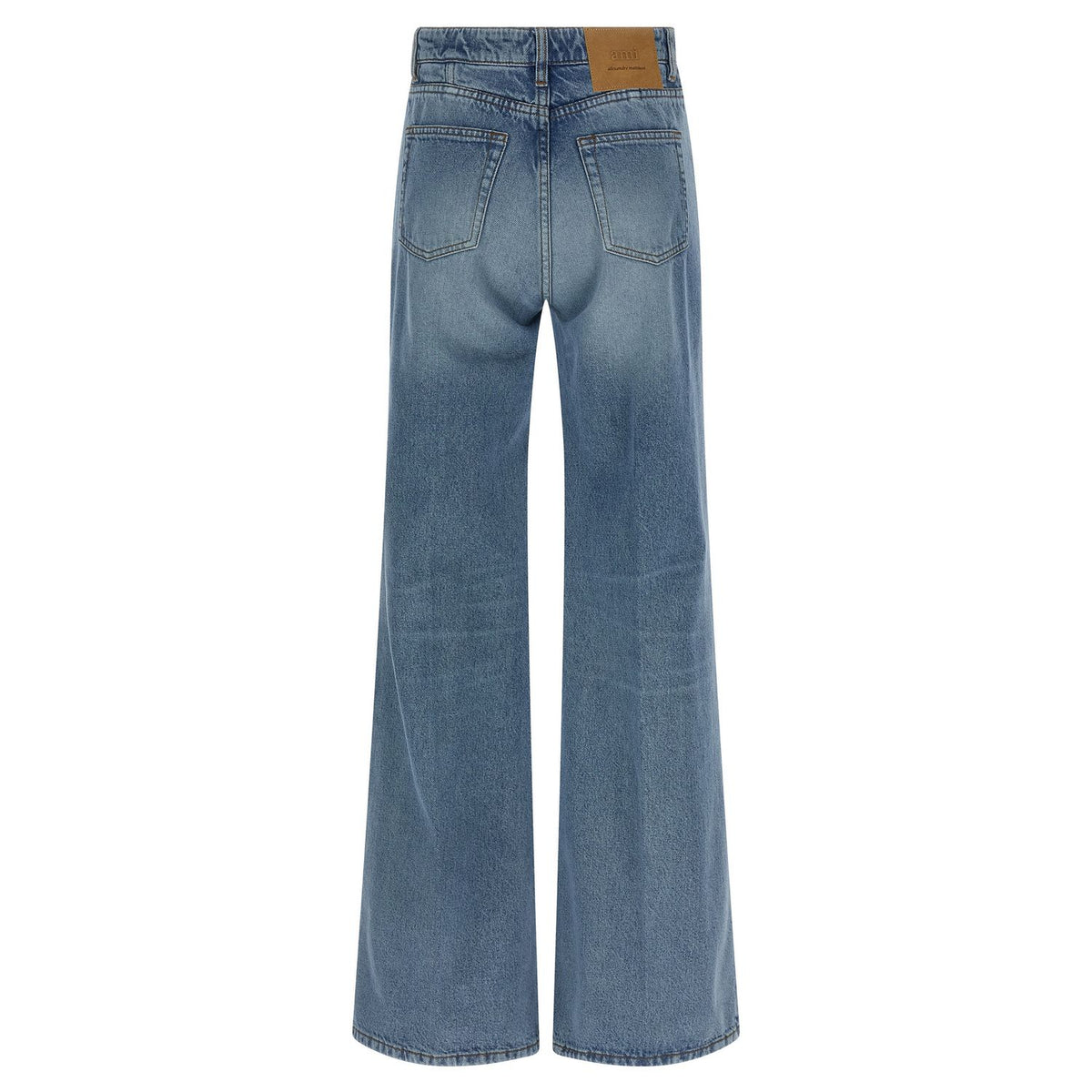 Ami Paris Blue Cotton Flared Jeans