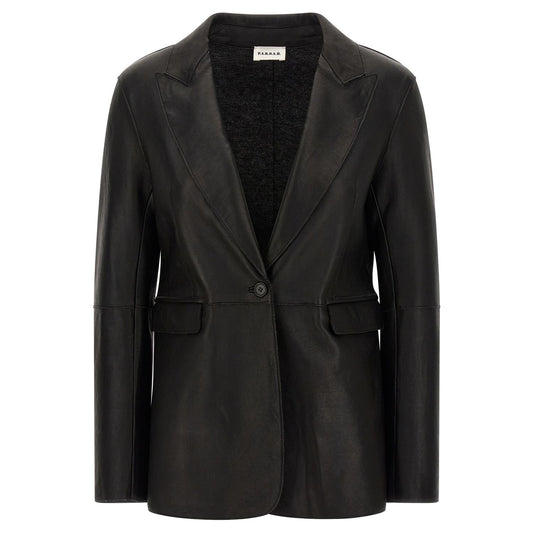 P.A.R.O.S.H. Black Lamb Leather Blazer