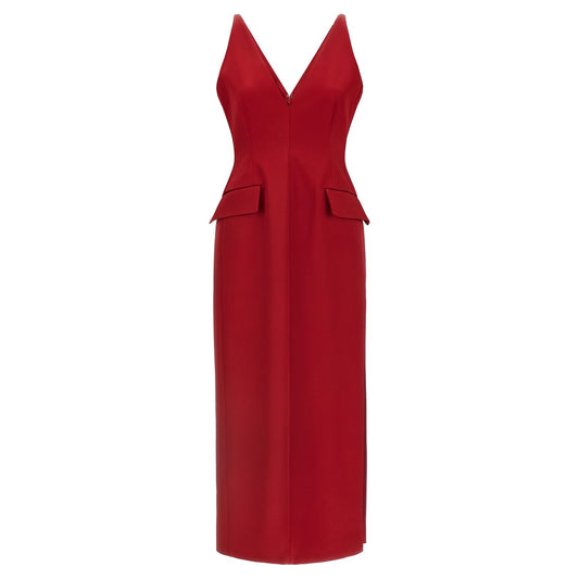 Sportmax Red Acetate Long Dress
