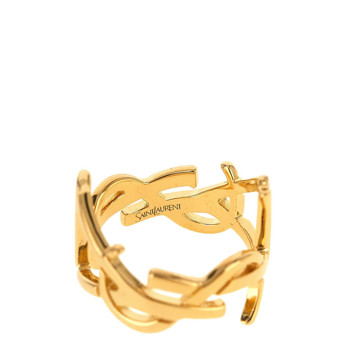 Saint Laurent Gold Brass Broch