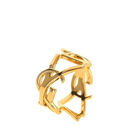 Saint Laurent Gold Brass Broch