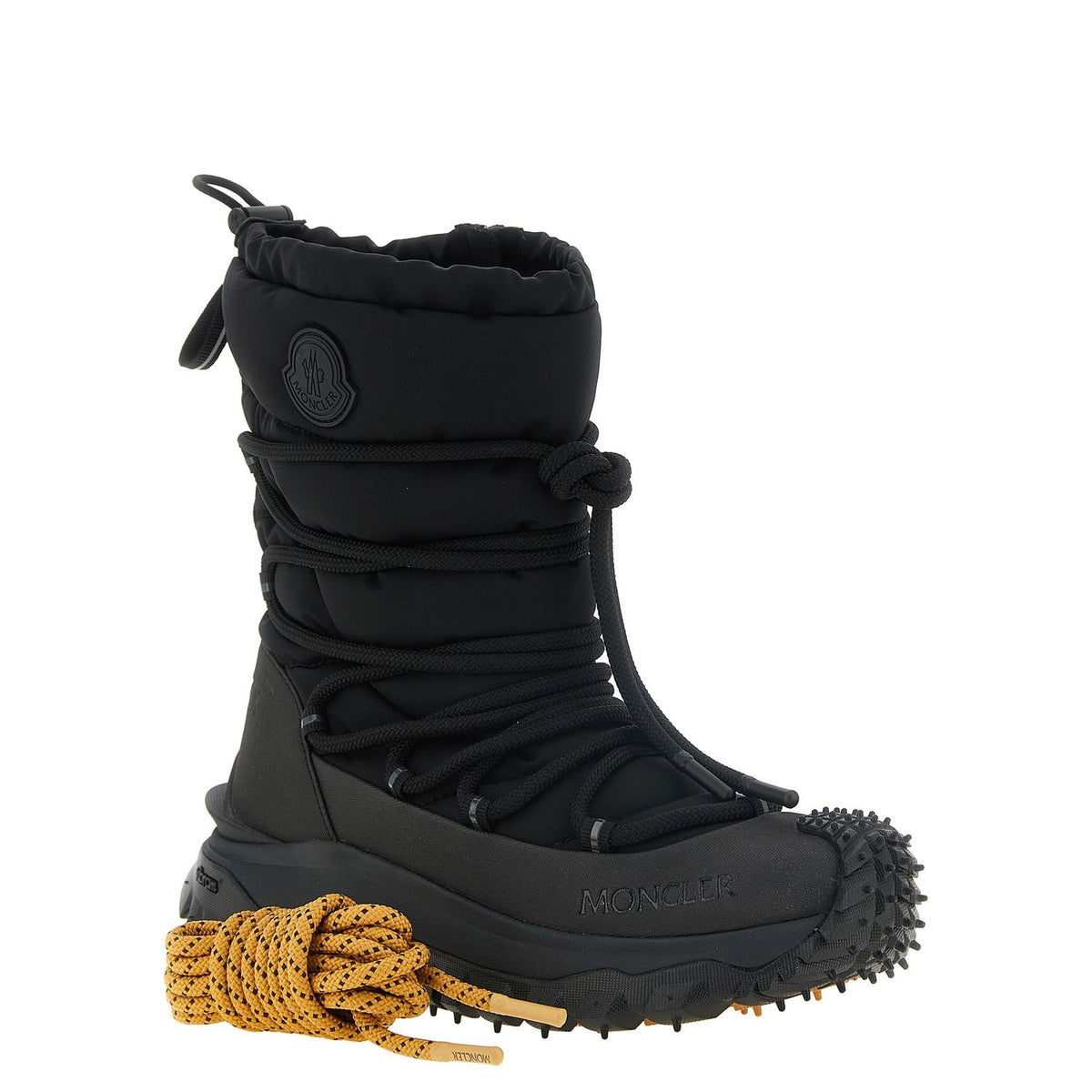 Moncler Black Polyamide Lace-Up Boots