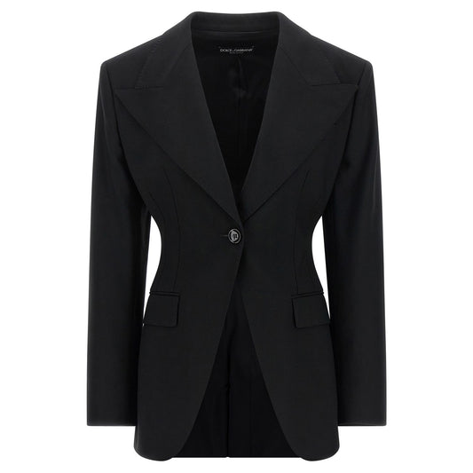 Dolce & Gabbana Black Virgin Wool Blazer
