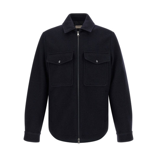 Moncler Blue Virgin Wool Blouse