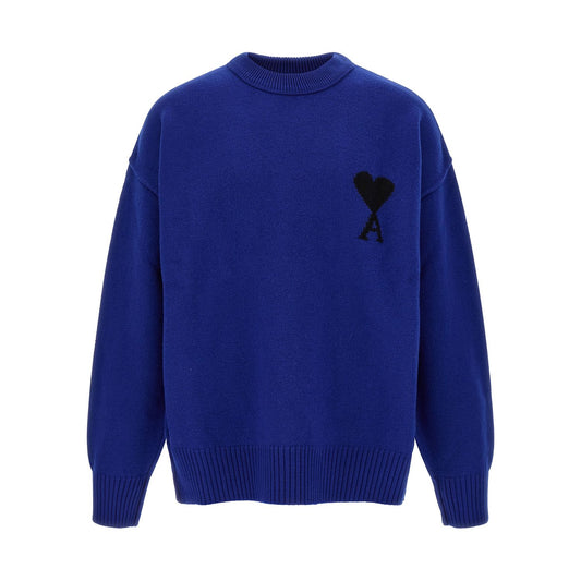 Ami Paris Blue Wool Cardigan