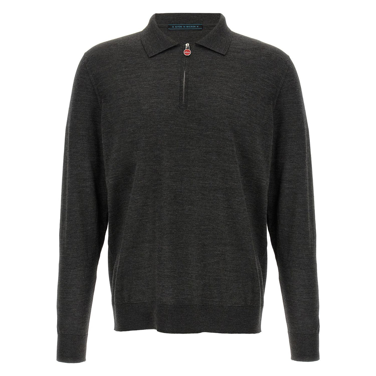 Kiton Gray Wool Polo Shirt