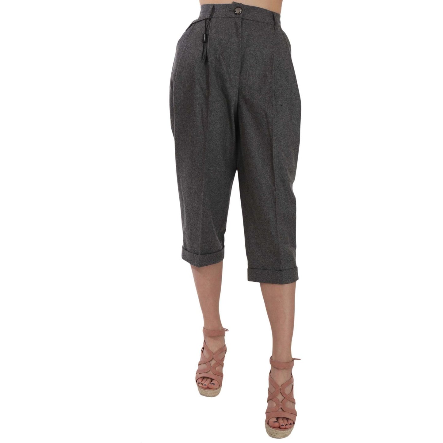 Dolce & Gabbana Wool Cropped Trouser Pleated Pant