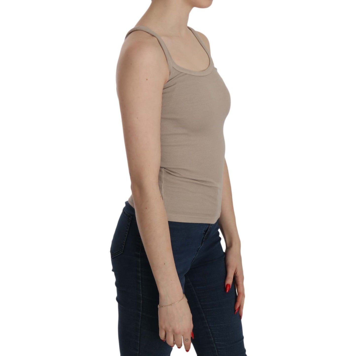 PINK MEMORIES Brown Sleeveless Spaghetti Strap Top Blouse