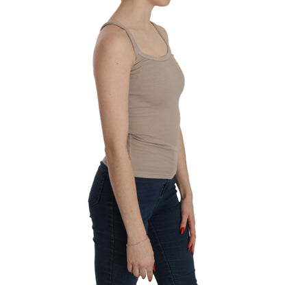 PINK MEMORIES Brown Sleeveless Spaghetti Strap Top Blouse
