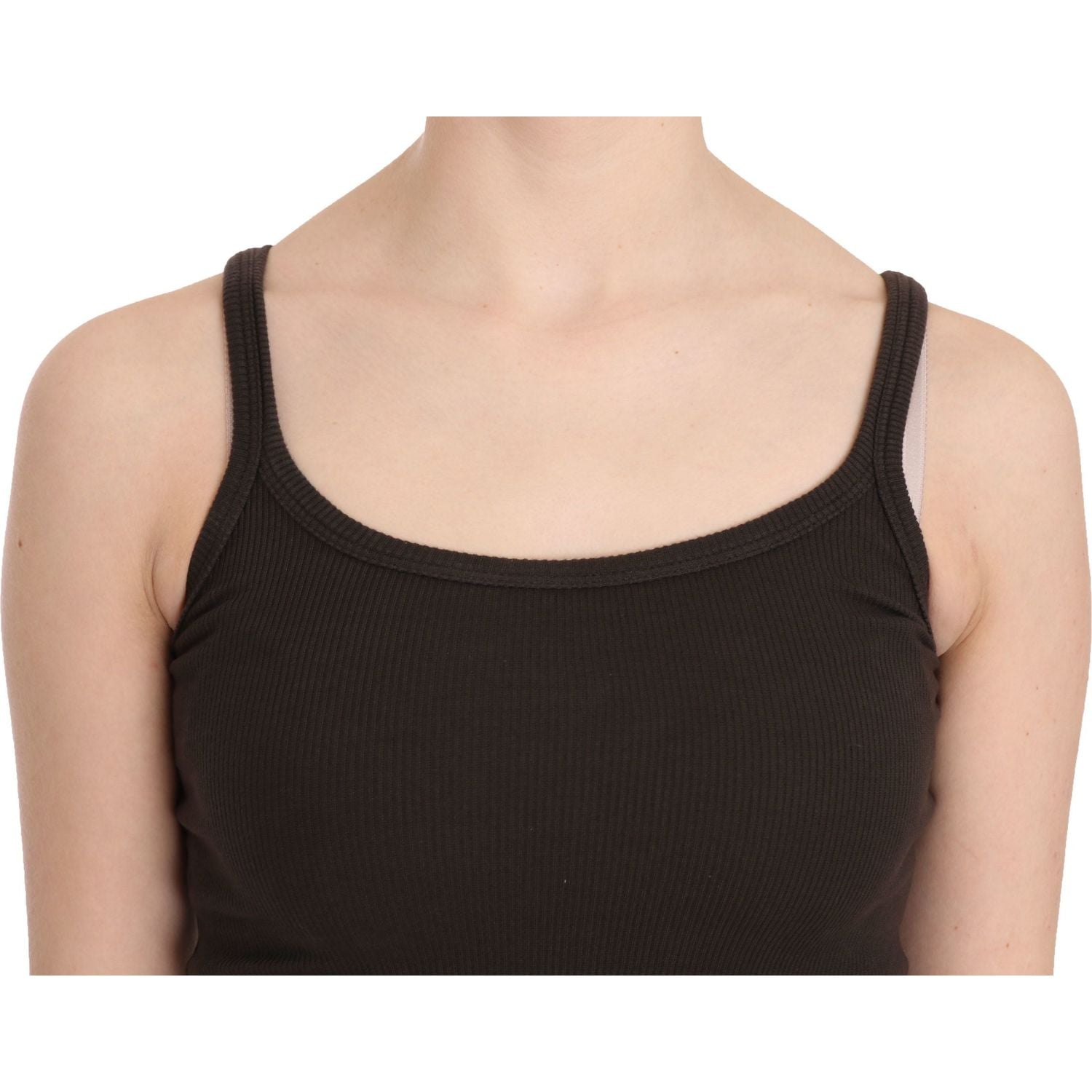 بلوزة أنيقة باللون البني الداكن بحمالات رفيعة من PINK MEMORIES