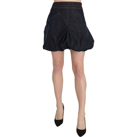 Exte Chic Dark Blue A-Line Mini Skirt Exte