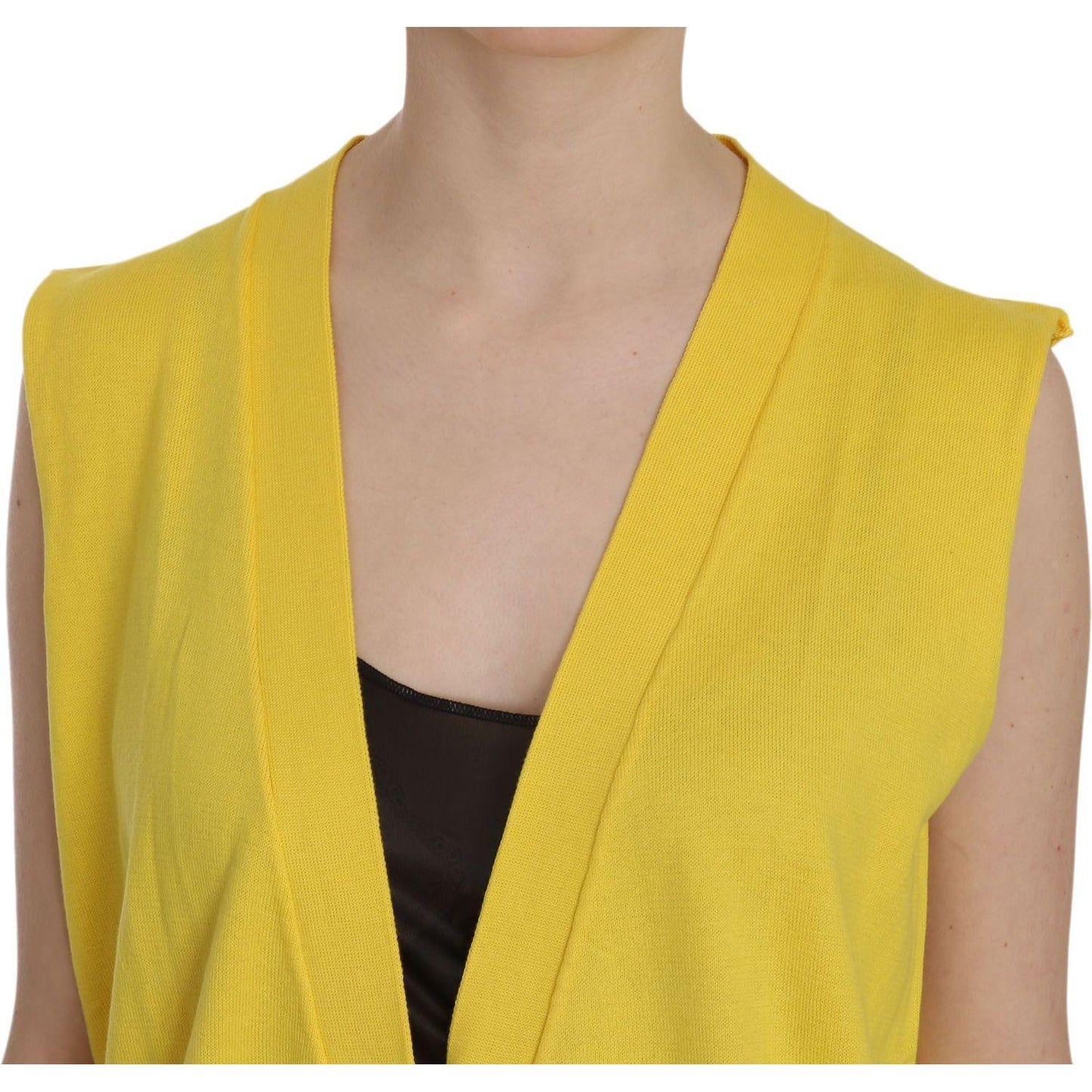 PINK MEMORIES Elegant Yellow Sleeveless Cotton Vest PINK MEMORIES