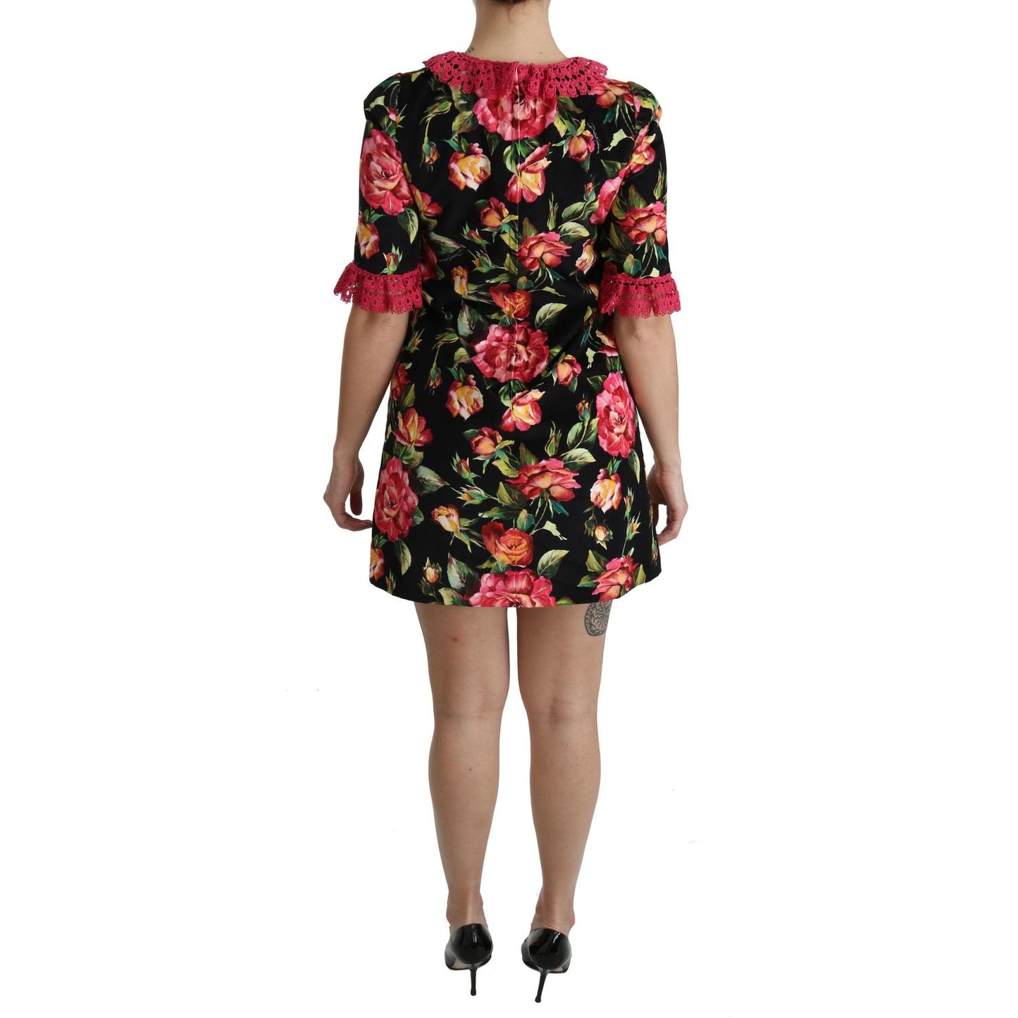 Dolce & Gabbana Elegant Floral Lace A-Line Mini Dress Dolce & Gabbana