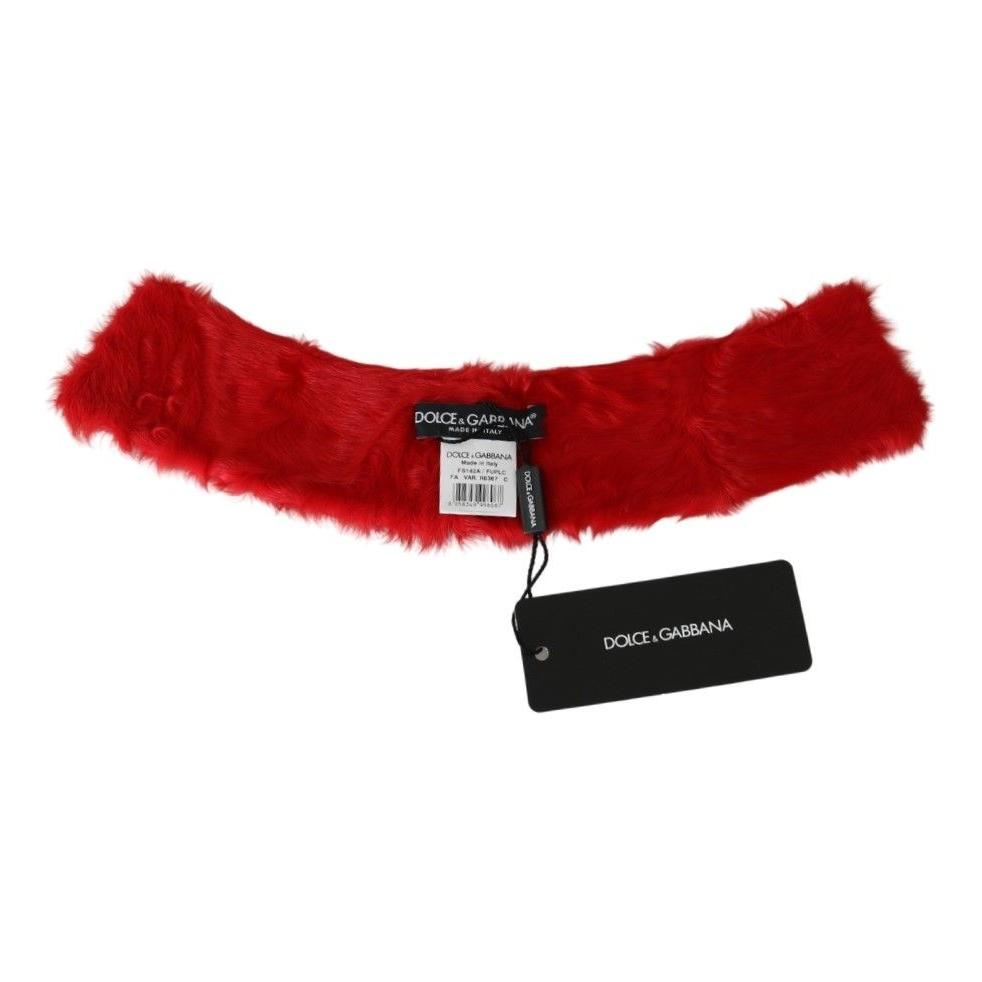 Dolce & Gabbana Elegant Red Lambskin Scarf Dolce & Gabbana