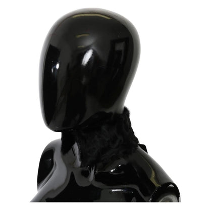 Dolce & Gabbana Black Fur Neck Collar Wrap Lambskin Scarf