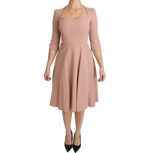 Dolce & Gabbana Elegant Light Pink A-Line Knee Length Dress Dolce & Gabbana