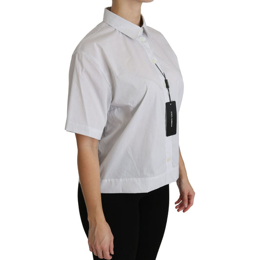 Dolce & Gabbana Elegant White Cotton Polo Top Dolce & Gabbana