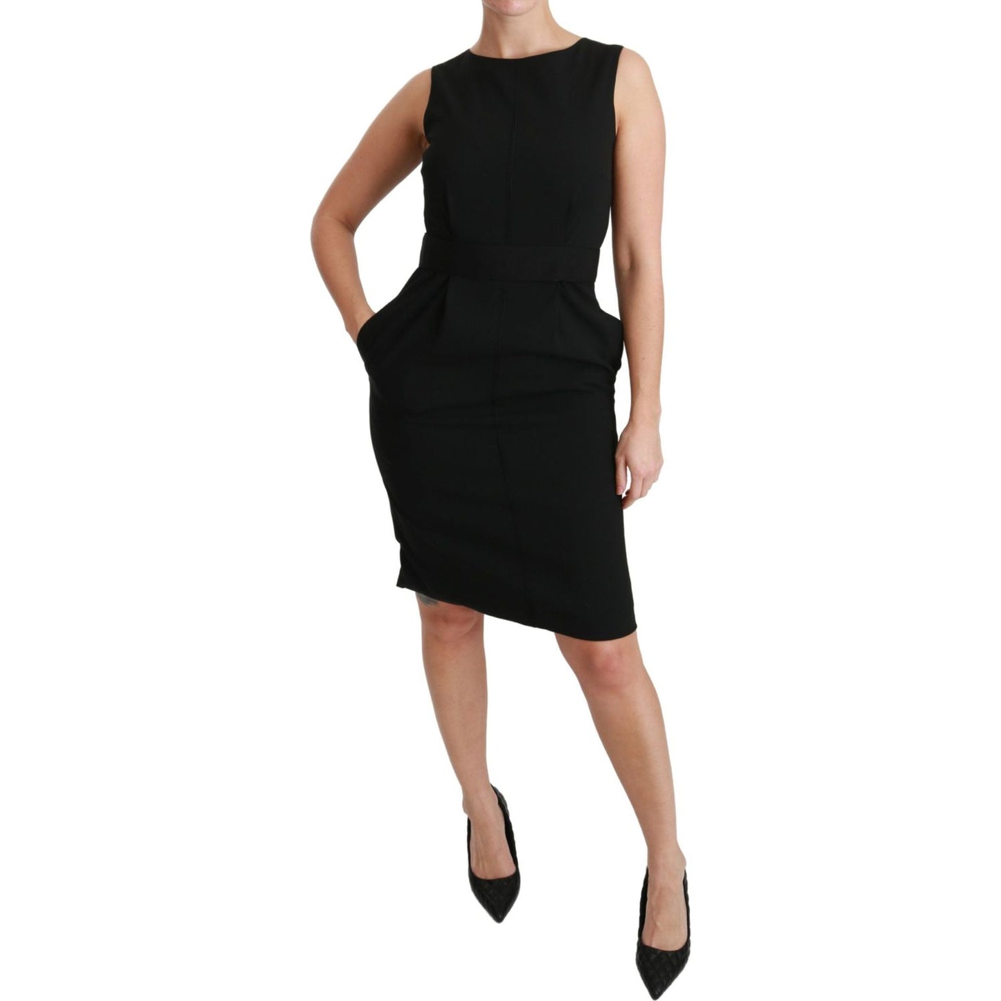 Dolce & Gabbana Black Sheath Stretch Formal Dress