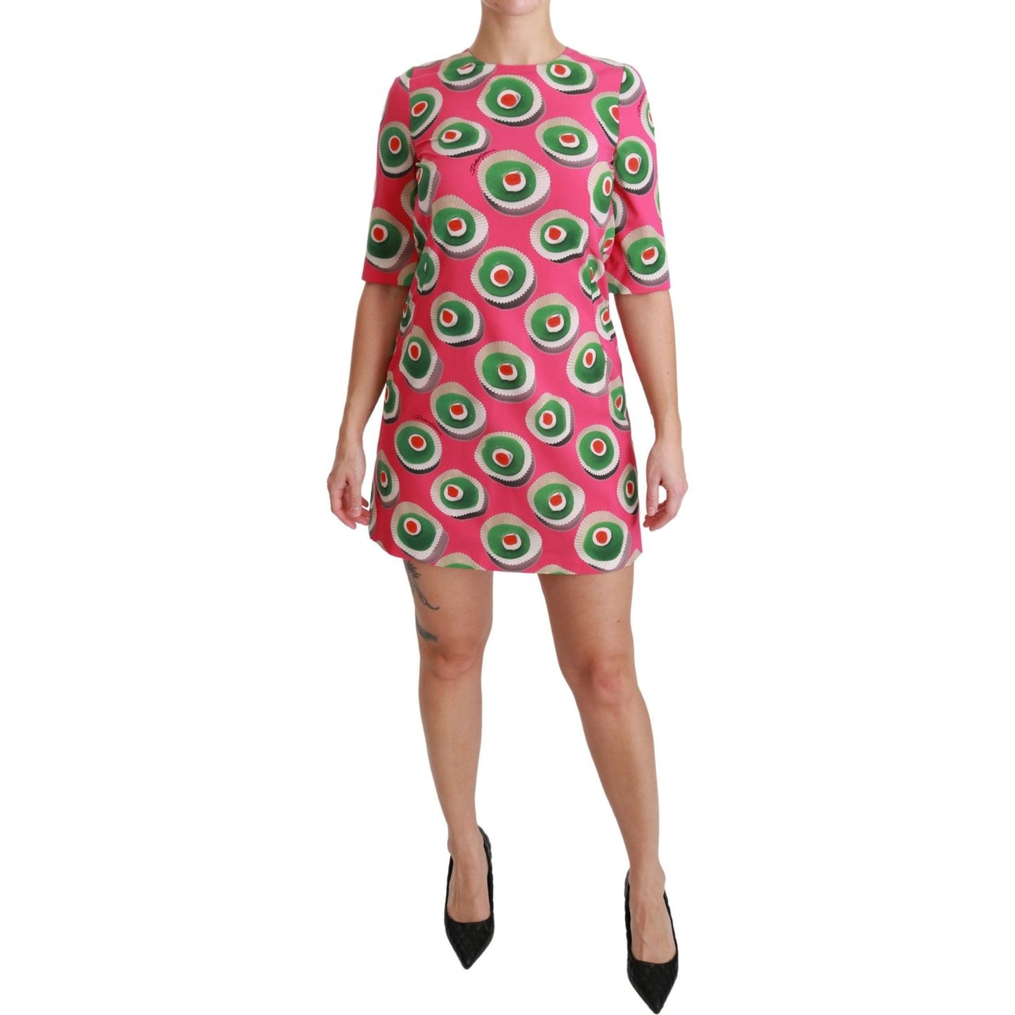 Dolce & Gabbana Pink Sicily Cupcake Shift Mini Dress Dolce & Gabbana