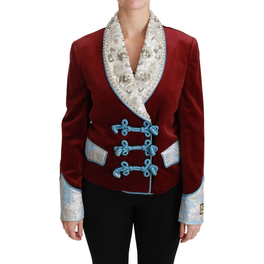 Dolce & Gabbana Opulent Red Baroque Detail Blazer