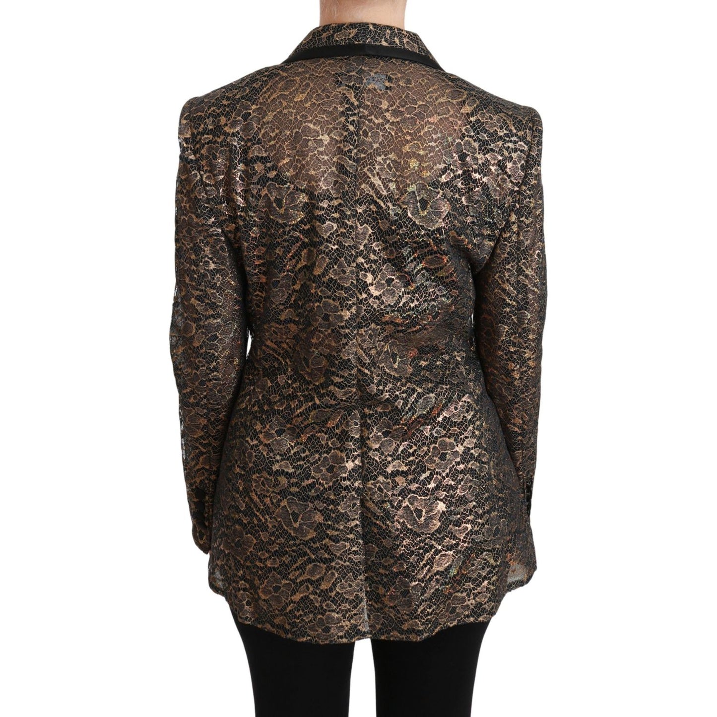 Dolce & Gabbana Elegant Gold Floral Lace Blazer Jacket Dolce & Gabbana