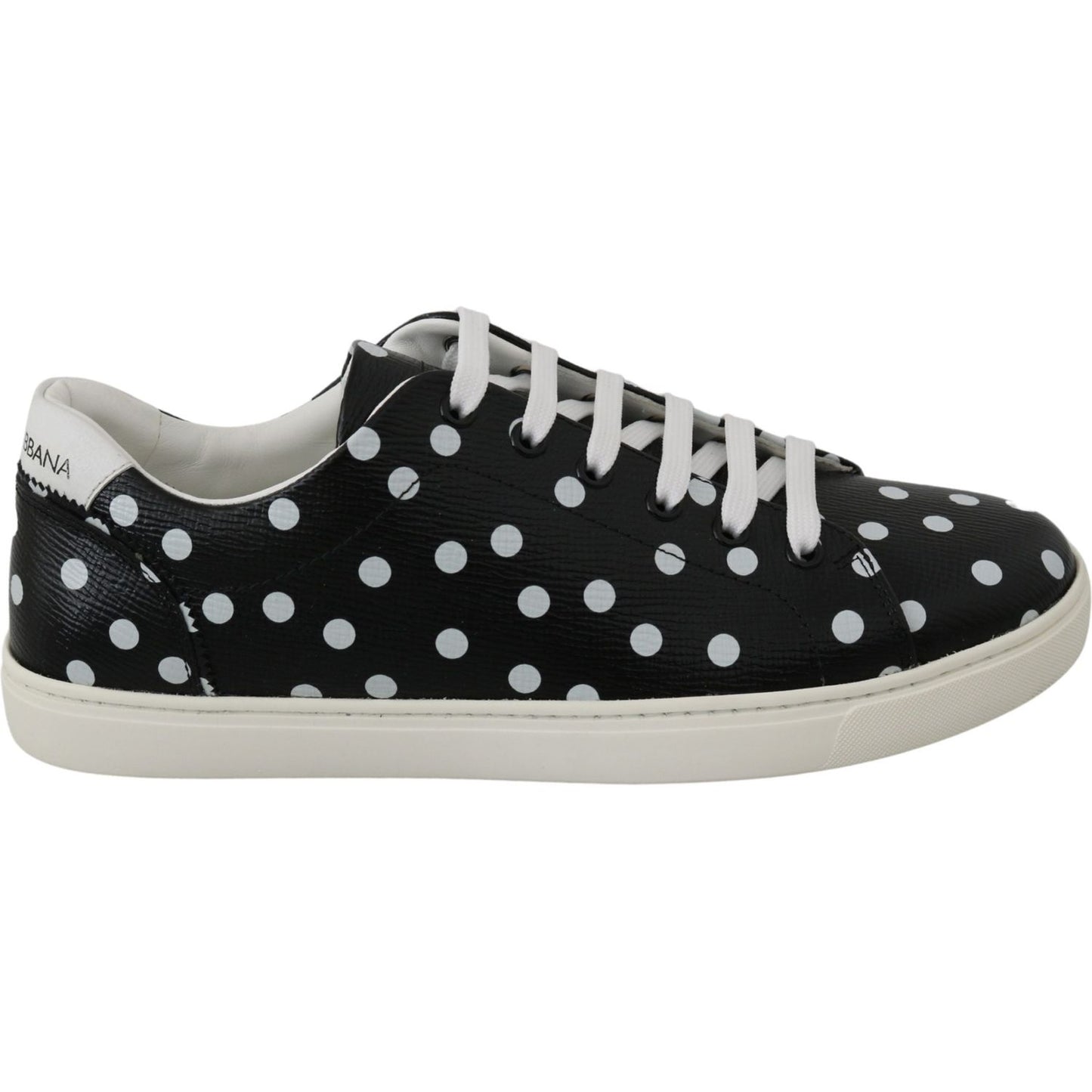 Dolce & Gabbana Black Polka Dotted Leather Sneakers Dolce & Gabbana