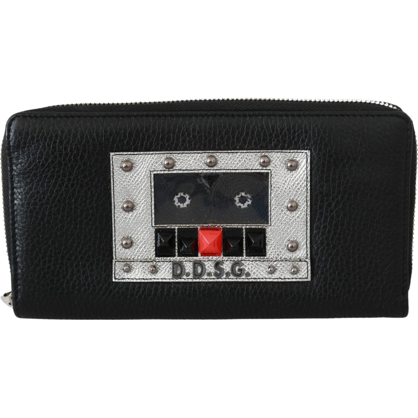 Dolce & Gabbana Elegant Black Leather Zip Continental Wallet Purse Dolce & Gabbana