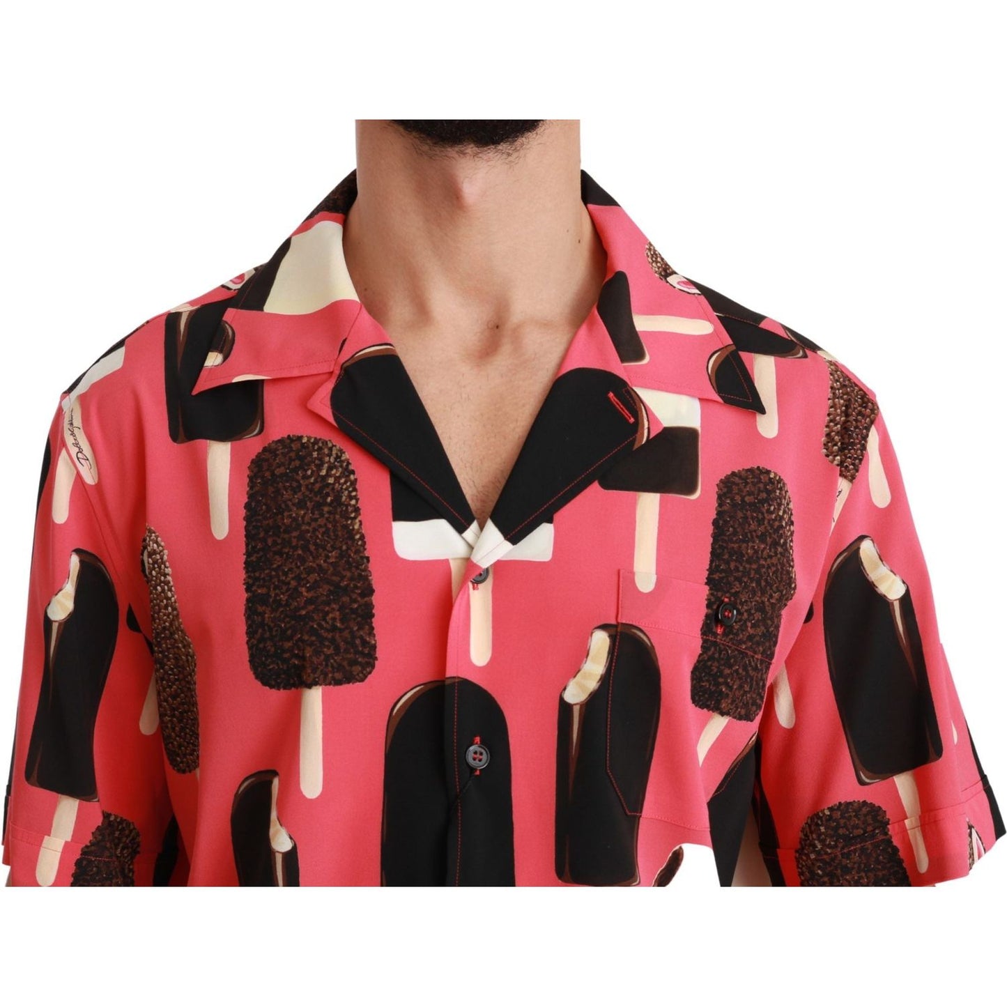 Dolce & Gabbana Elegant Silk Blend Ice-Cream Print Shirt Dolce & Gabbana