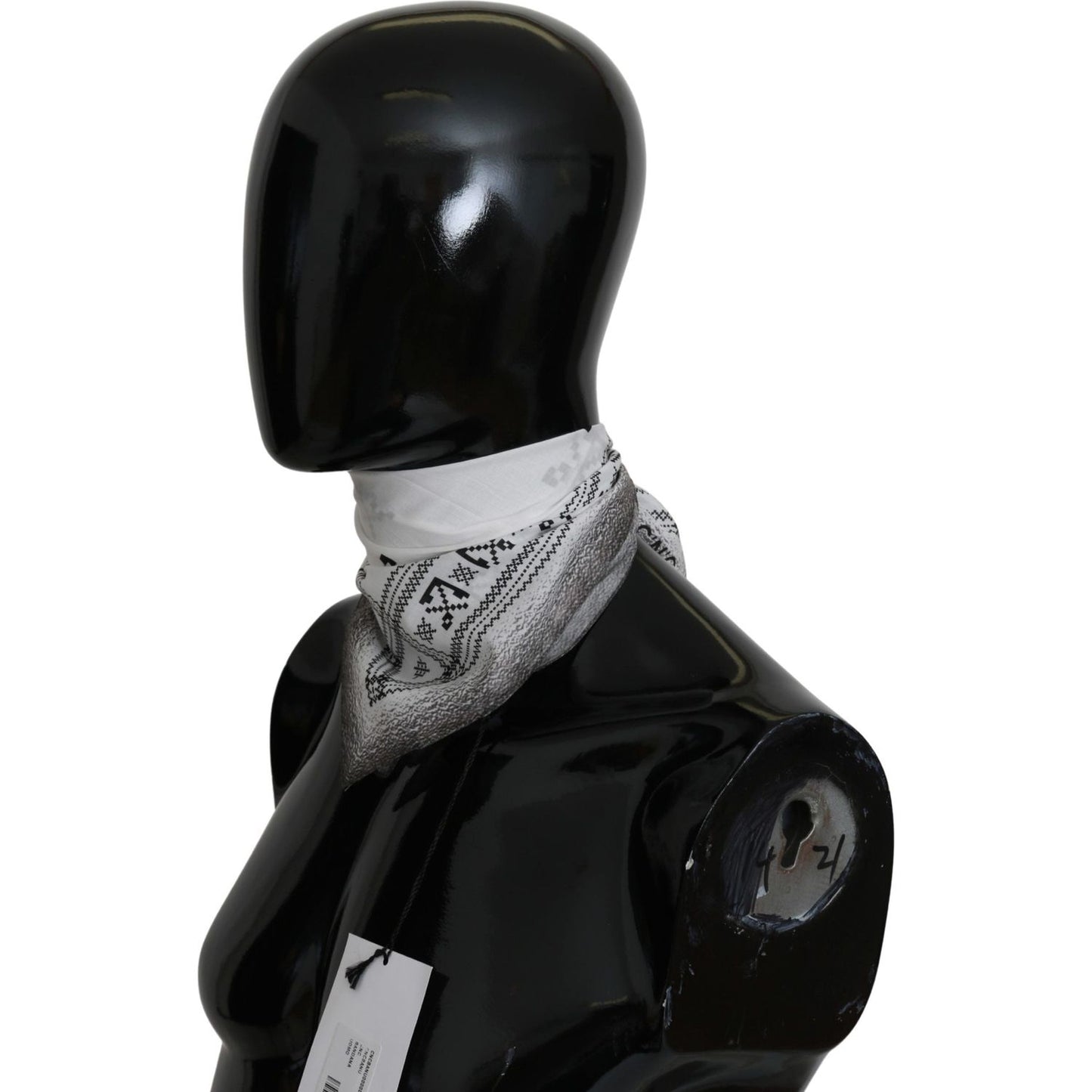 Costume National White Printed Bandana Cotton Scarf